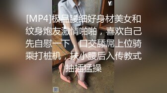 [MP4]极品腰细好身材美女和纹身炮友激情啪啪，喜欢自己先自慰一下，口交舔屌上位骑乘打桩机，扶小腰后入传教式抽插猛操