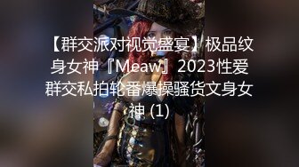 【群交派对视觉盛宴】极品纹身女神『Meaw』2023性爱群交私拍轮番爆操骚货文身女神 (1)