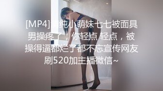 [MP4]清纯小萌妹七七被面具男操疼了，你轻点 轻点，被操得逼都烂了都不忘宣传网友刷520加主播微信~