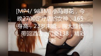 [MP4/ 988M] 小马寻花，今晚2700足疗店约女神，165身高，23岁未婚，胸大腿长，带回酒店，门票138，精彩不断